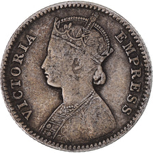 Coin, INDIA-BRITISH, Victoria, 1/4 Rupee, 1885, VF(30-35), Silver, KM:490