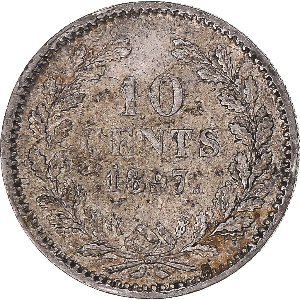 Münze, Niederlande, Wilhelmina I, 10 Cents, 1897, SS, Silber, KM:116