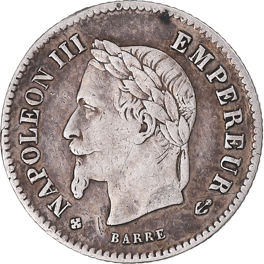 Moneda, Francia, Napoleon III, Napoléon III, 20 Centimes, 1867, Strasbourg