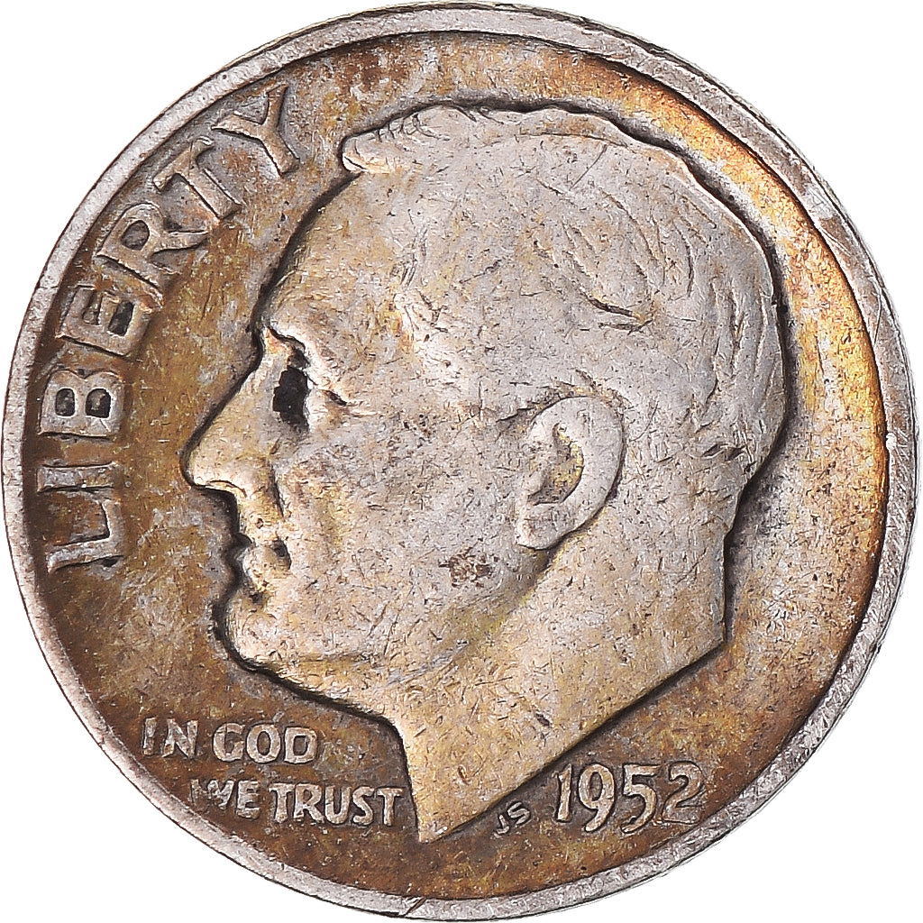 Moneta, Stati Uniti, Roosevelt Dime, Dime, 1952, U.S. Mint, Denver, MB+