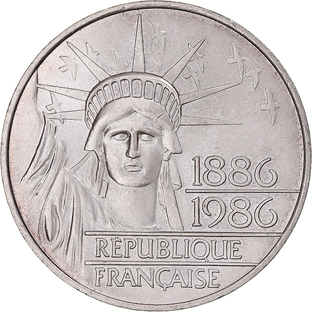 Coin, France, Statue de la Liberté, 100 Francs, 1986, MS(60-62), Silver