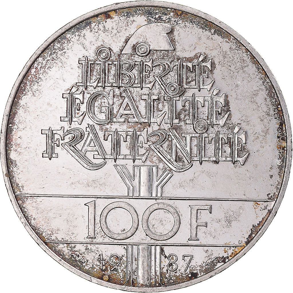 Francia, Lafayette, 100 Francs, 1987, EBC+, Plata, KM:962