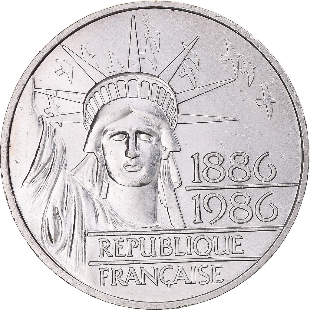 Moneda, Francia, Statue de la Liberté, 100 Francs, 1986, EBC+, Plata, KM:960