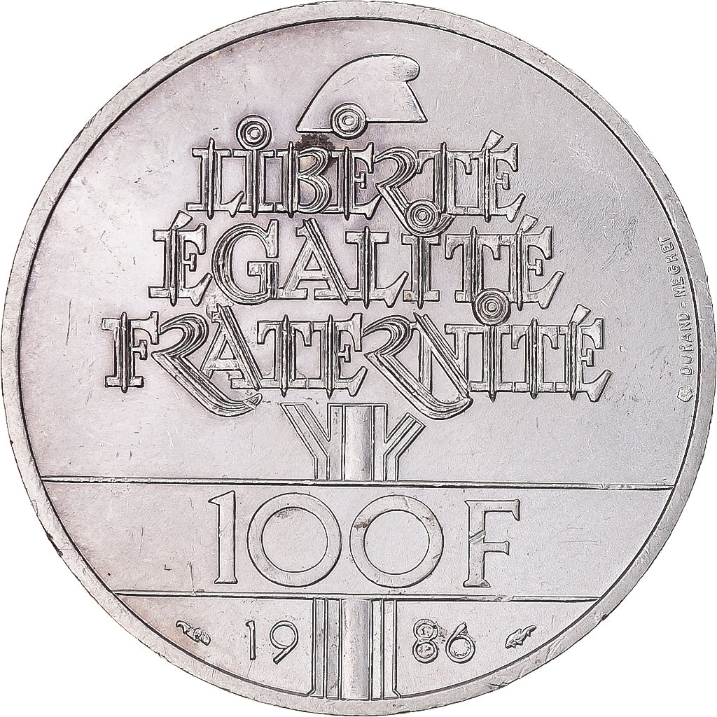 Moneda, Francia, Statue de la Liberté, 100 Francs, 1986, EBC+, Plata, KM:960