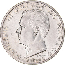 Monaco, Rainier III, 5 Francs, 1966, MS(60-62), Silver, KM:141, Gadoury:152