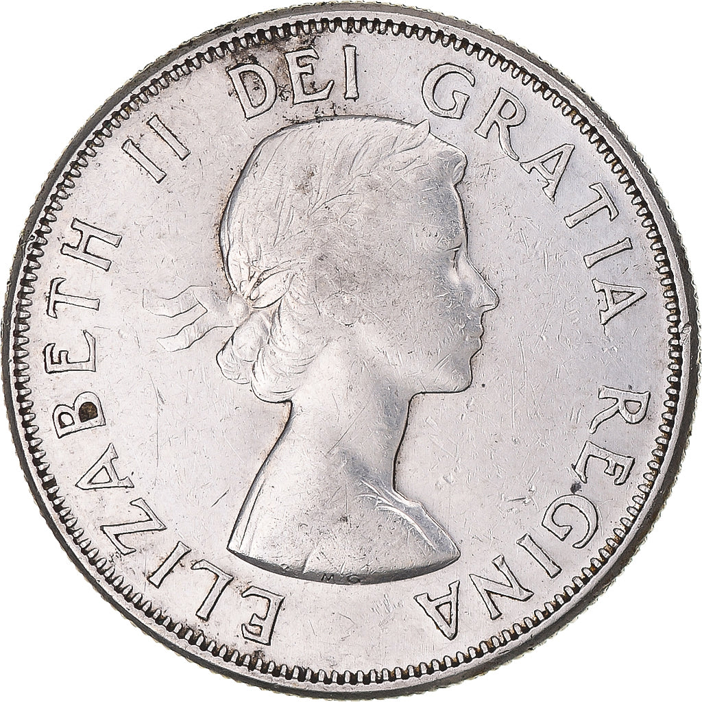 Canada 50 Cents 1958 Royal Canadian Mint KM:53 AU(55-58) Silver 29.72