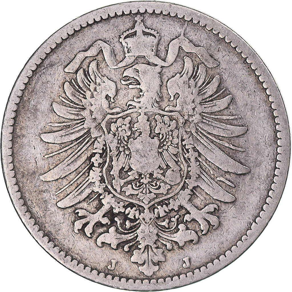 Coin, GERMANY - EMPIRE, Wilhelm I, Mark, 1875, Hambourg, VF(30-35), Silver, KM:7