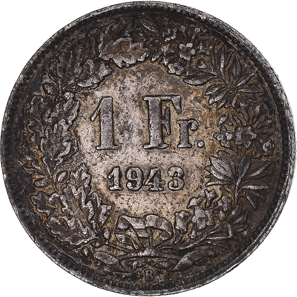 Coin, Switzerland, Franc, 1943, Bern, EF(40-45), Silver, KM:24