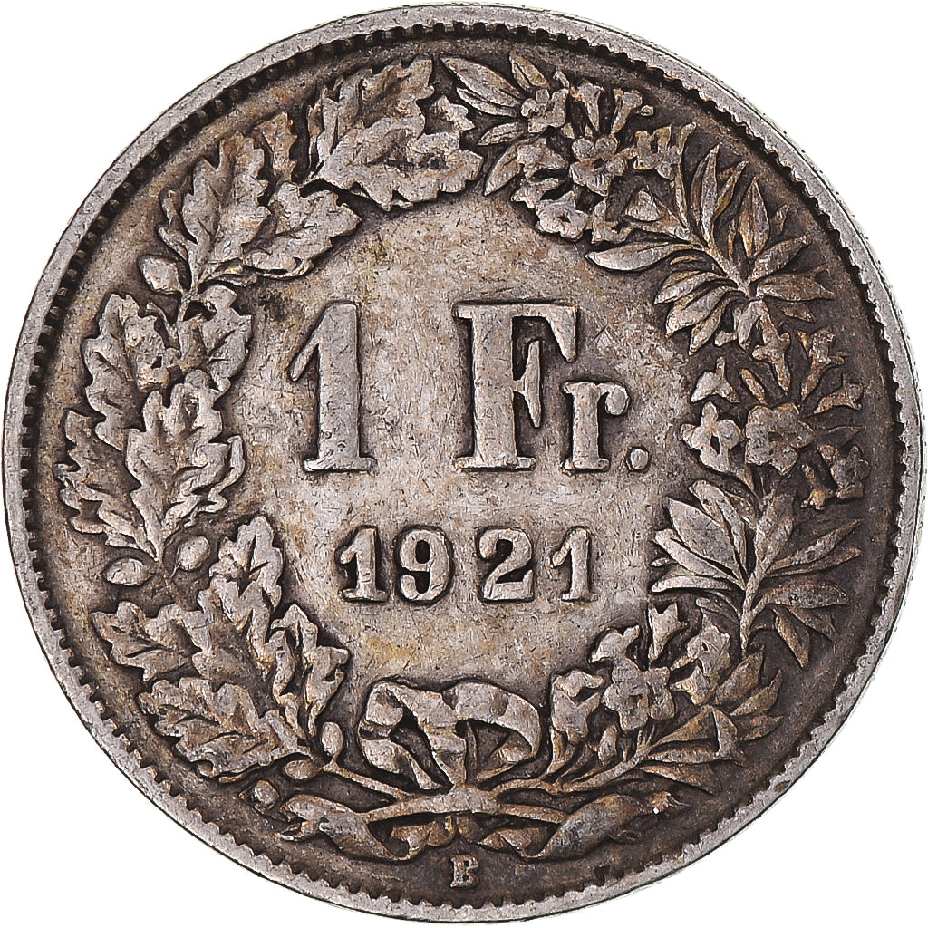 Coin, Switzerland, Franc, 1921, Bern, EF(40-45), Silver, KM:24