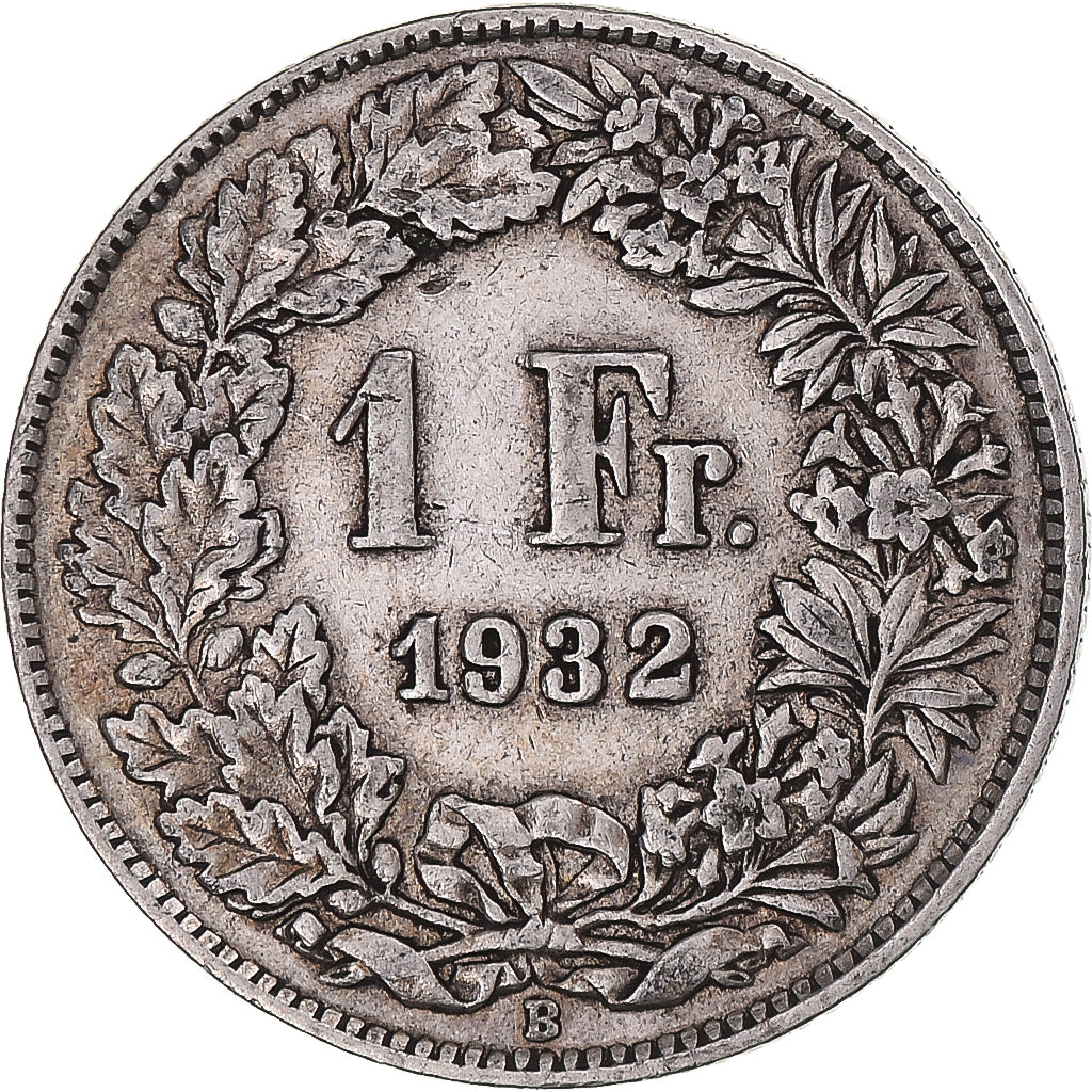 Coin, Switzerland, Franc, 1932, Bern, EF(40-45), Silver, KM:24