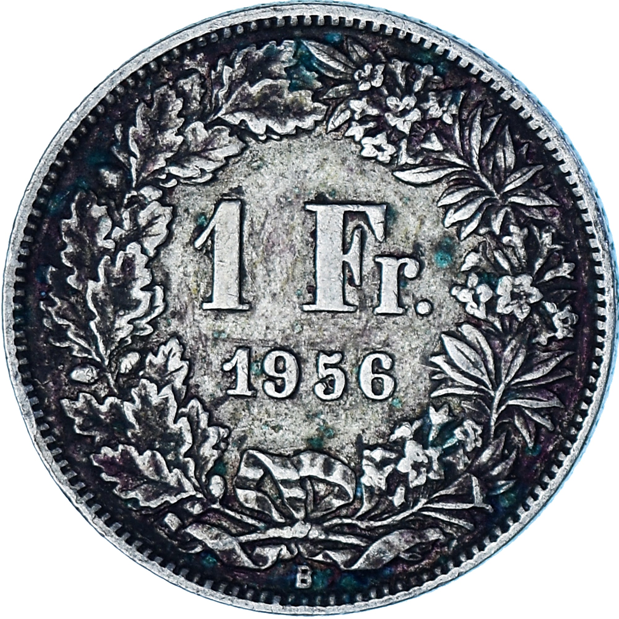 Coin, Switzerland, Franc, 1956, Bern, EF(40-45), Silver, KM:24