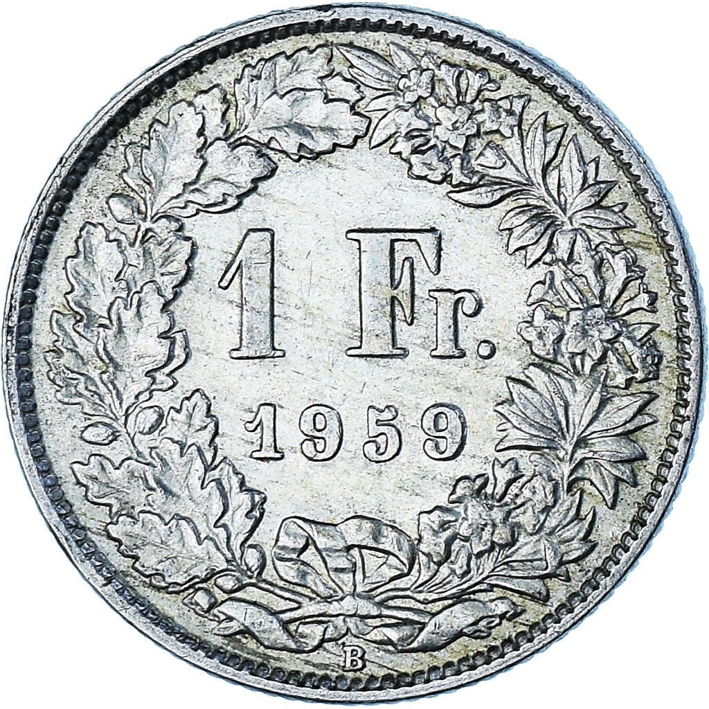 Coin, Switzerland, Franc, 1959, Bern, EF(40-45), Silver, KM:24