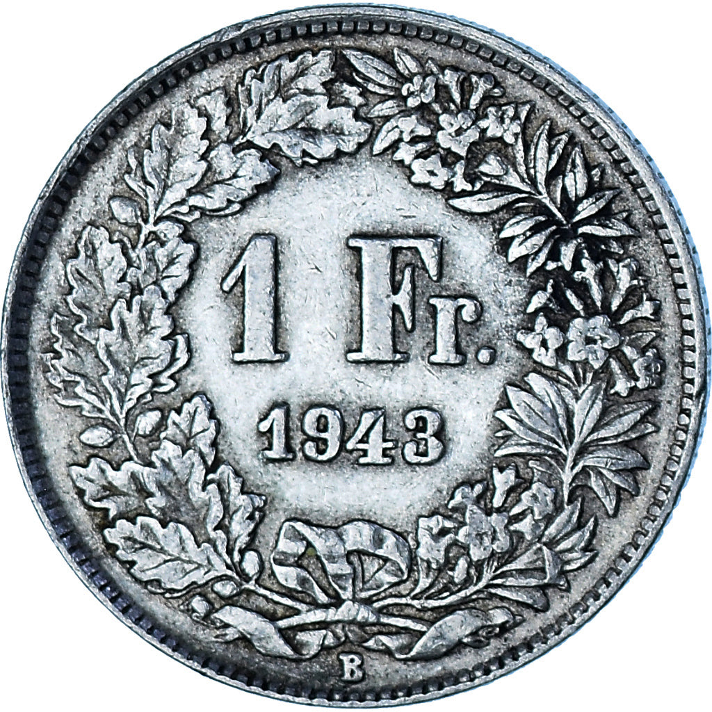 Coin, Switzerland, Franc, 1943, Bern, EF(40-45), Silver, KM:24