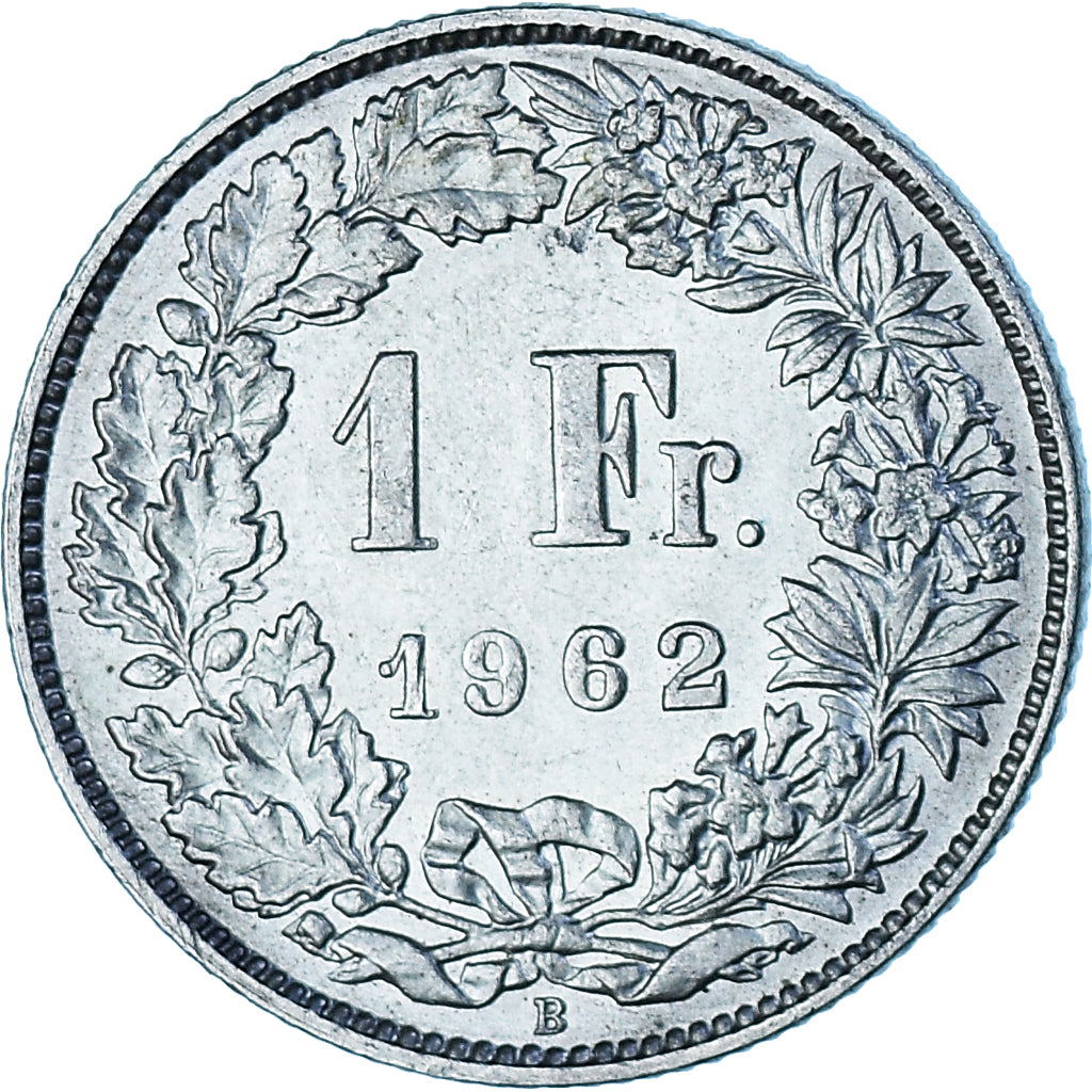 Coin, Switzerland, Franc, 1962, Bern, AU(50-53), Silver, KM:24