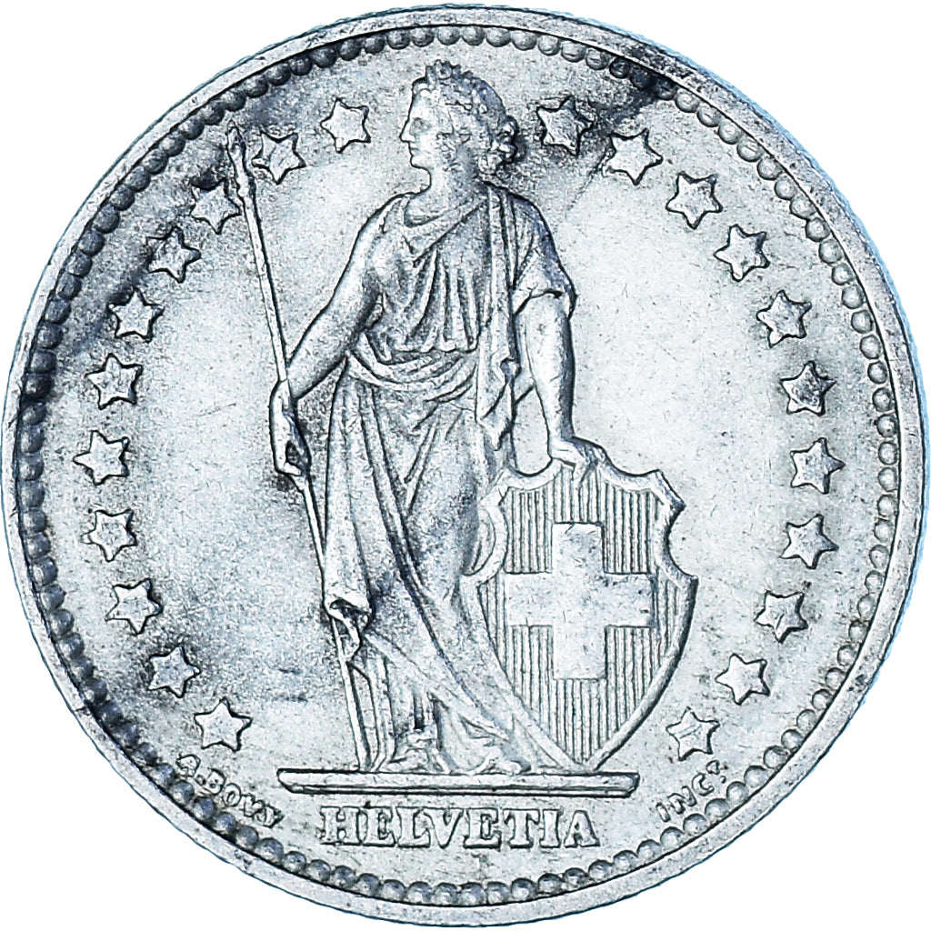 Coin, Switzerland, Franc, 1958, Bern, EF(40-45), Silver, KM:24