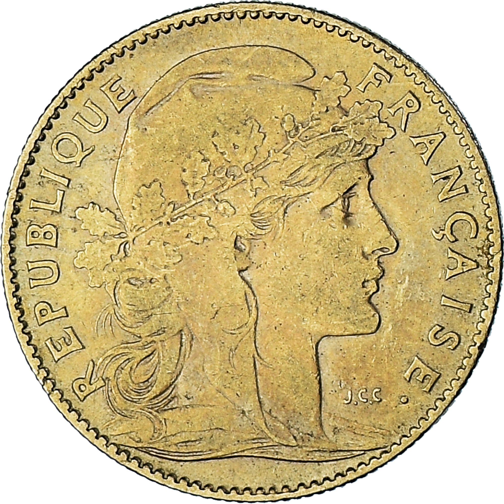 Moneda, Francia, Marianne, 10 Francs, 1901, Paris, MBC, Oro, KM:846