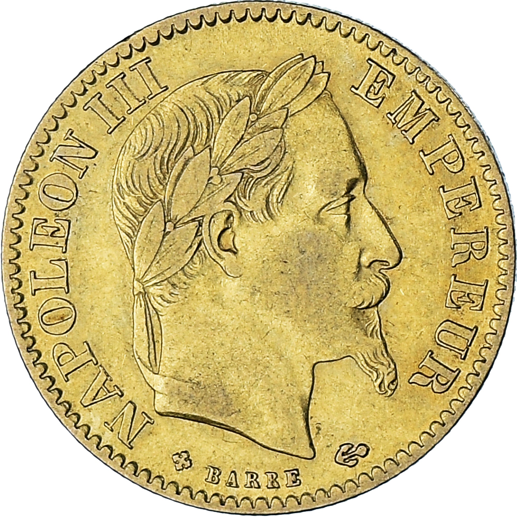 France,Napoléon III,10 Francs,1868,Strasbourg,EF(40-45),KM:800.2