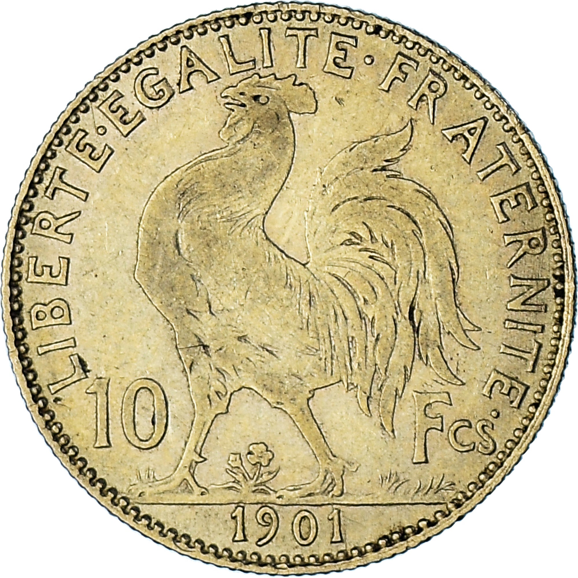 Moeda, França, Marianne, 10 Francs, 1901, Paris, EF(40-45), Dourado, KM:846