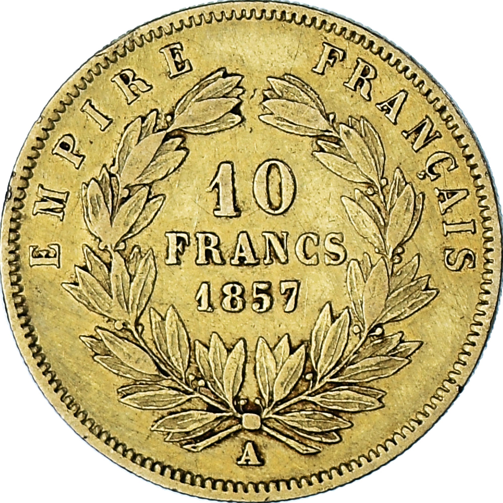 Munten, Frankrijk, Napoleon III, 10 Francs, 1857, Paris, FR+, Goud, KM:784.3