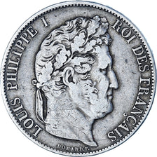 Coin, France, Louis-Philippe, 5 Francs, 1844, Rouen, VF(30-35), Silver