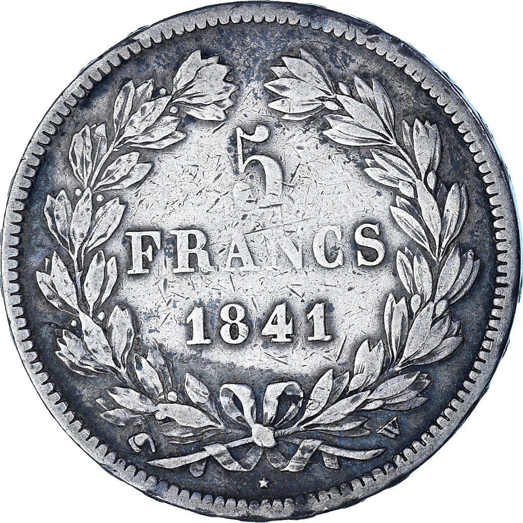 France, Louis-Philippe, 5 Francs, 1841, Lille, VF(30-35), Silver, KM:749.13