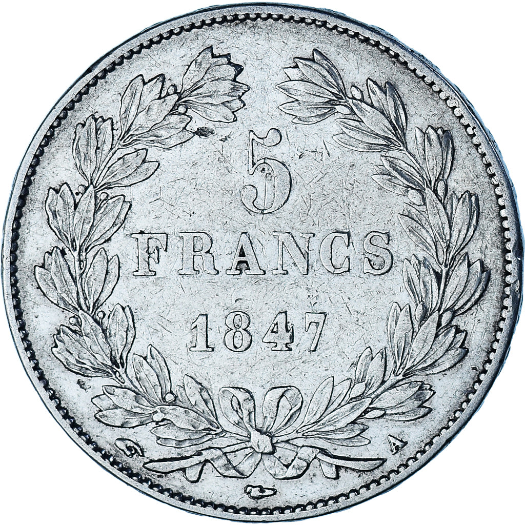 France, Louis-Philippe, 5 Francs, 1847, Paris, EF(40-45), Silver, KM:749.1