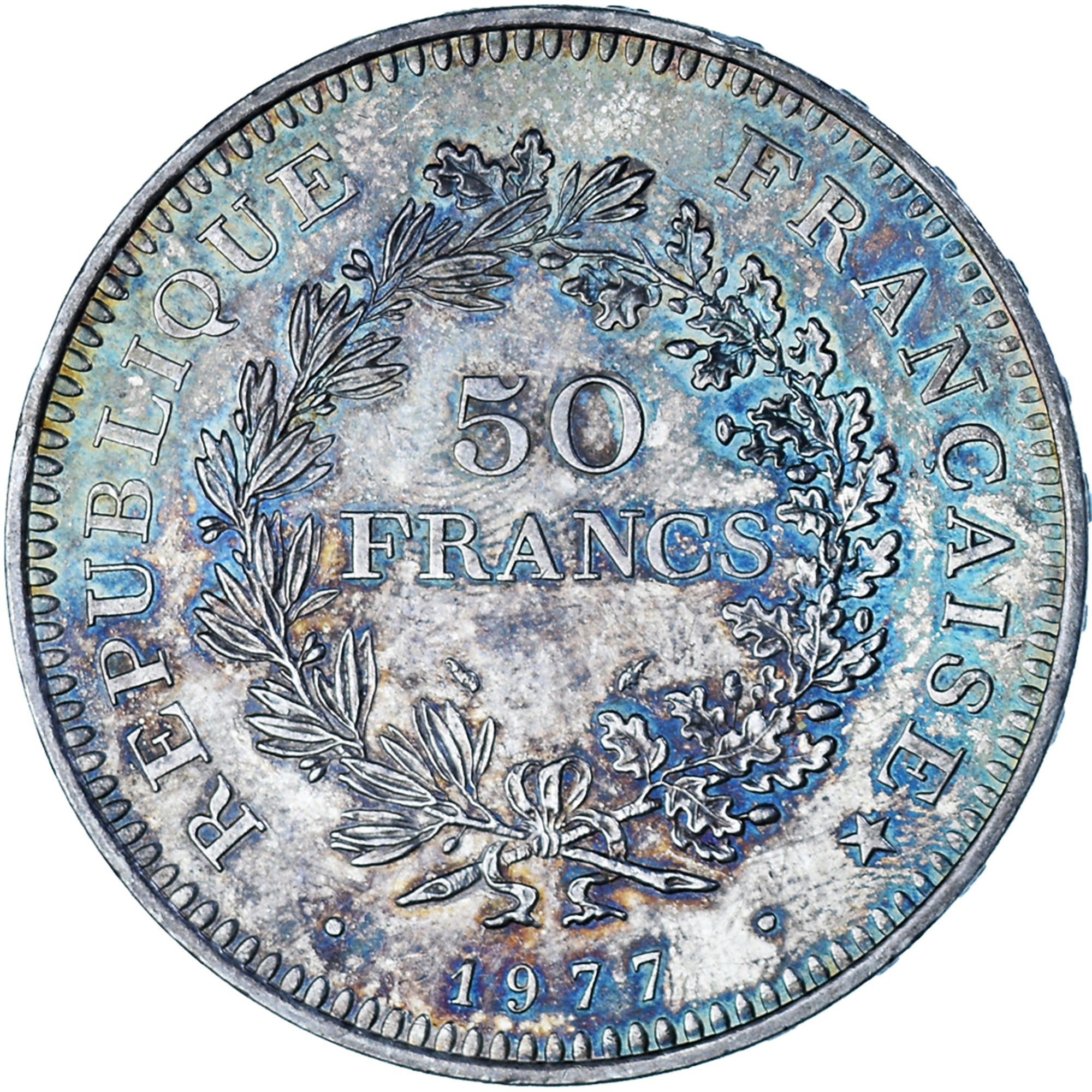 Münze, Frankreich, Hercule, 50 Francs, 1977, Paris, SS+, Silber, KM:941.1