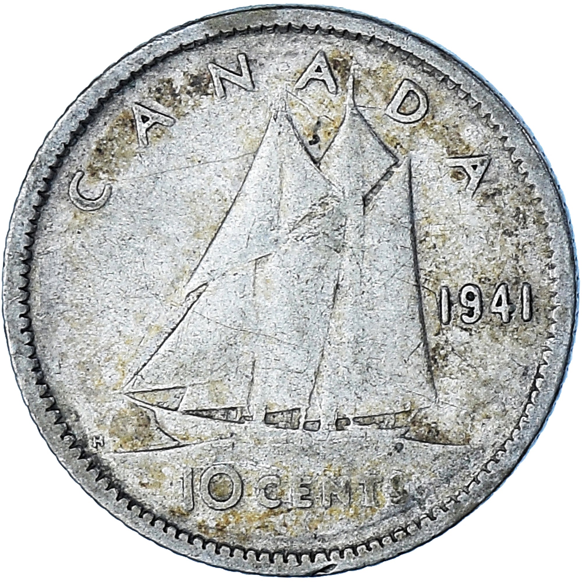 Coin, Canada, George VI, 10 Cents, 1941, Royal Canadian Mint, Ottawa, VF(20-25)