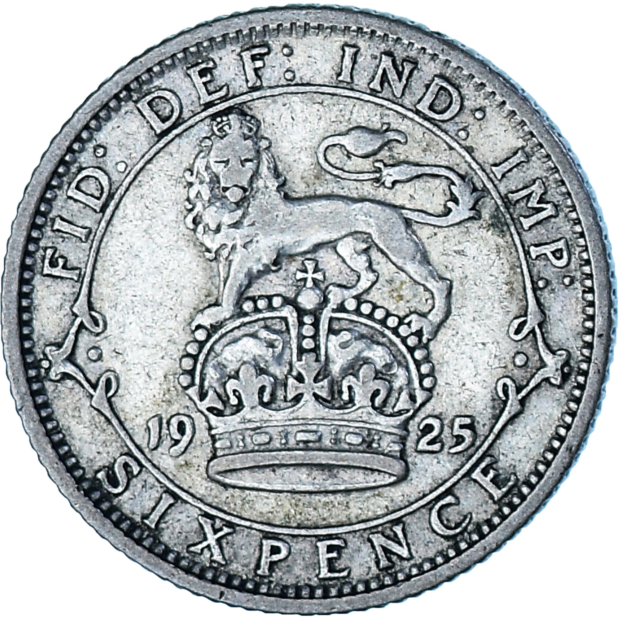 Coin, Great Britain, George V, 6 Pence, 1925, VF(20-25), Silver, KM:815a.2