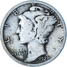 Coin, United States, Mercury Dime, Dime, 1927, U.S. Mint, Philadelphia