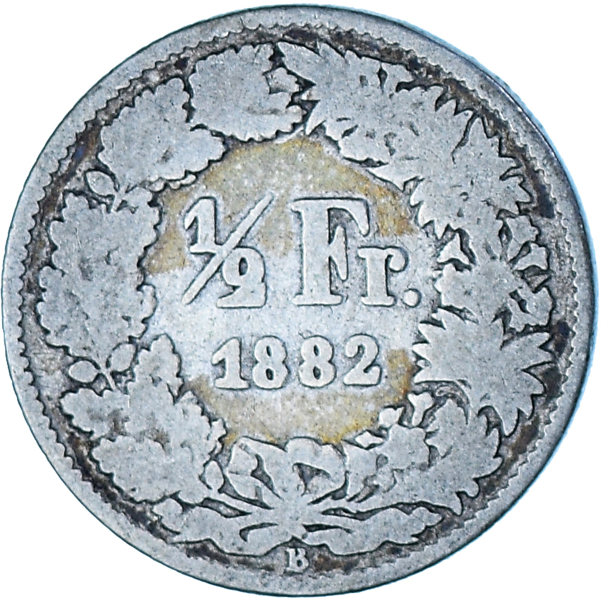Coin, Switzerland, 1/2 Franc, 1882, Bern, F(12-15), Silver, KM:23