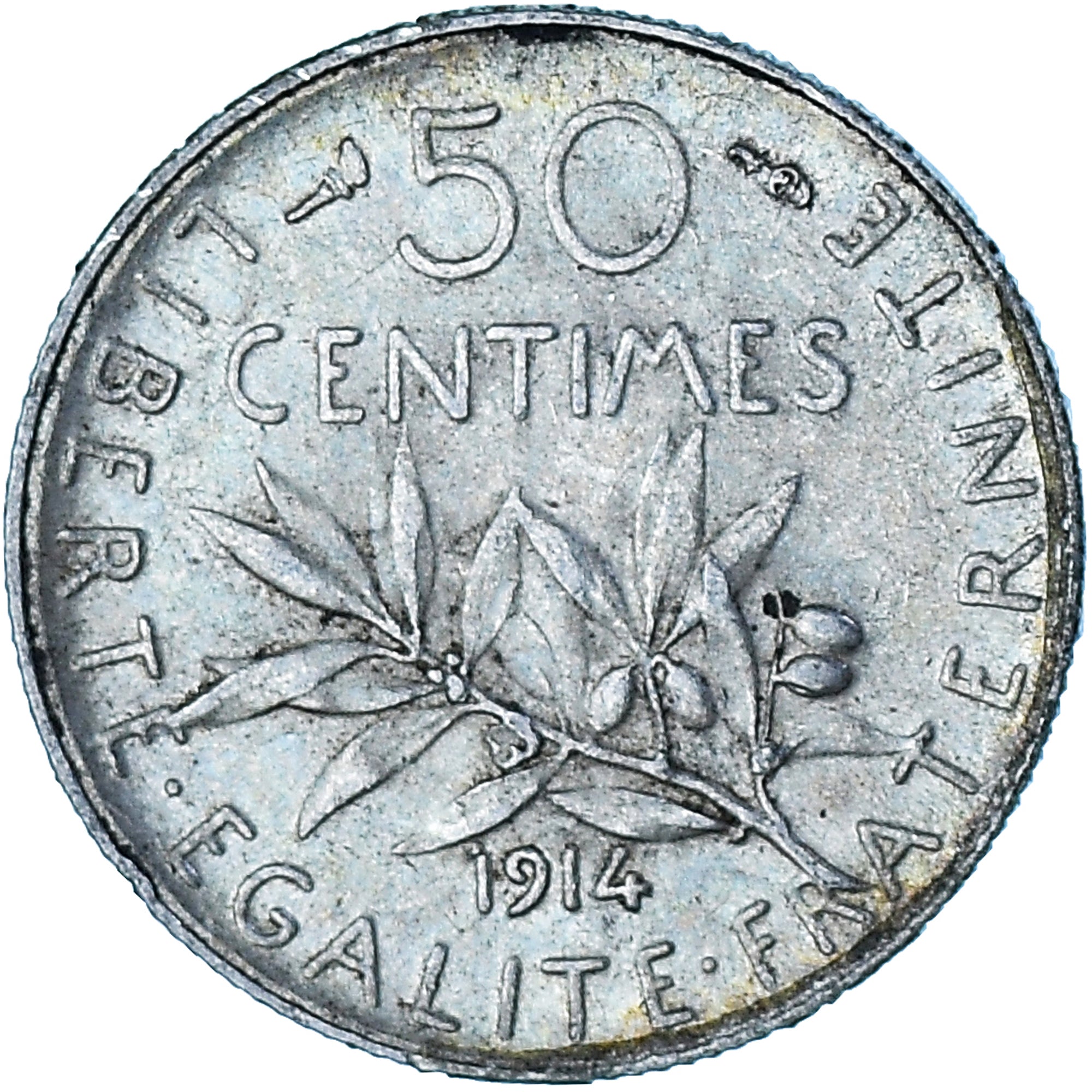 Coin, France, Semeuse, 50 Centimes, 1914, Paris, AU(50-53), Silver, KM:854