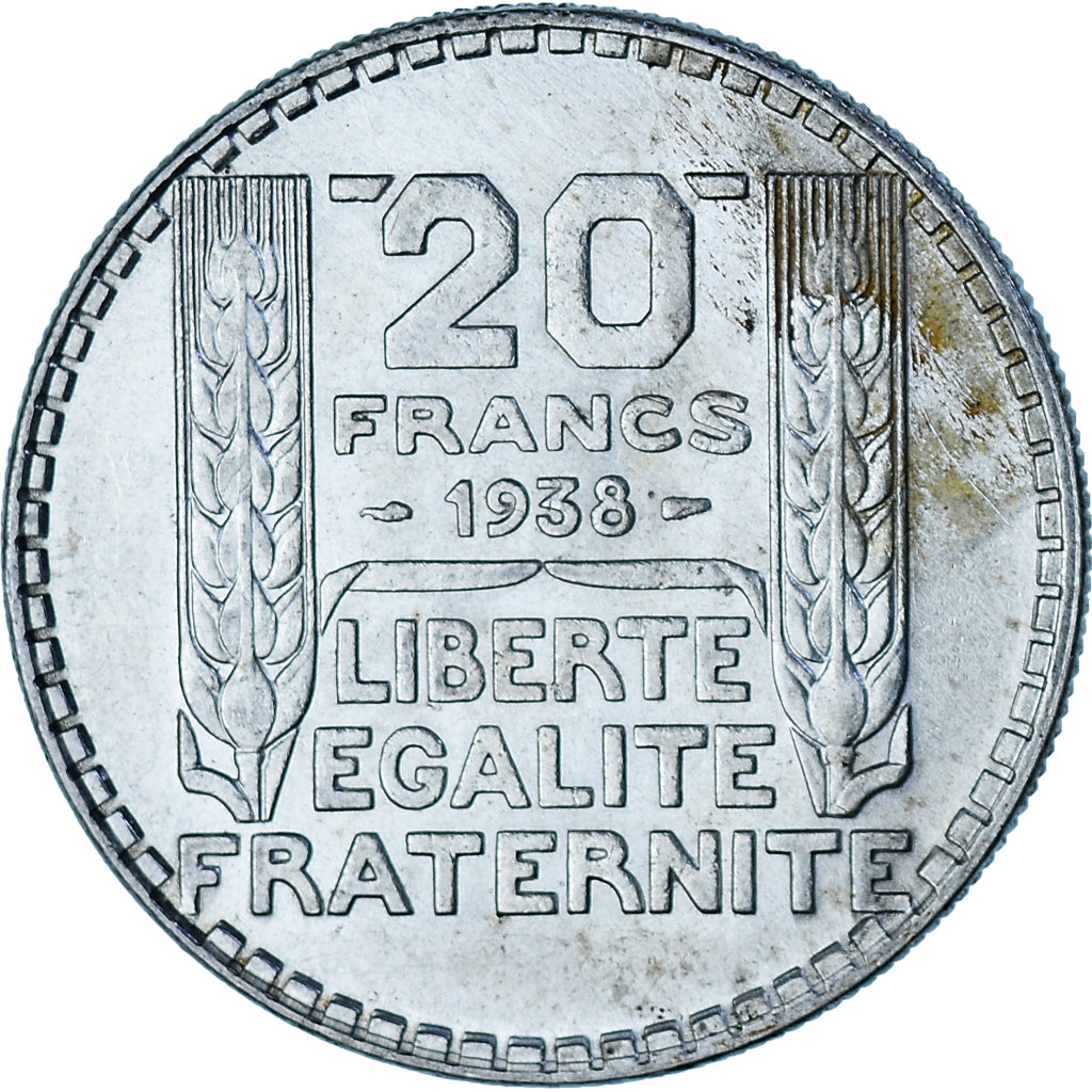 Munten, Frankrijk, Turin, 20 Francs, 1938, Paris, PR+, Zilver, KM:879