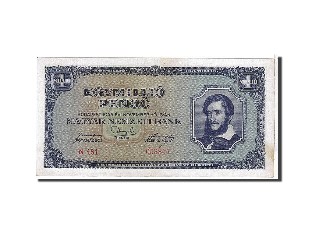 Hungary, 1,000,000 Pengö, 1945, KM #122, AU(50-53), N461053817
