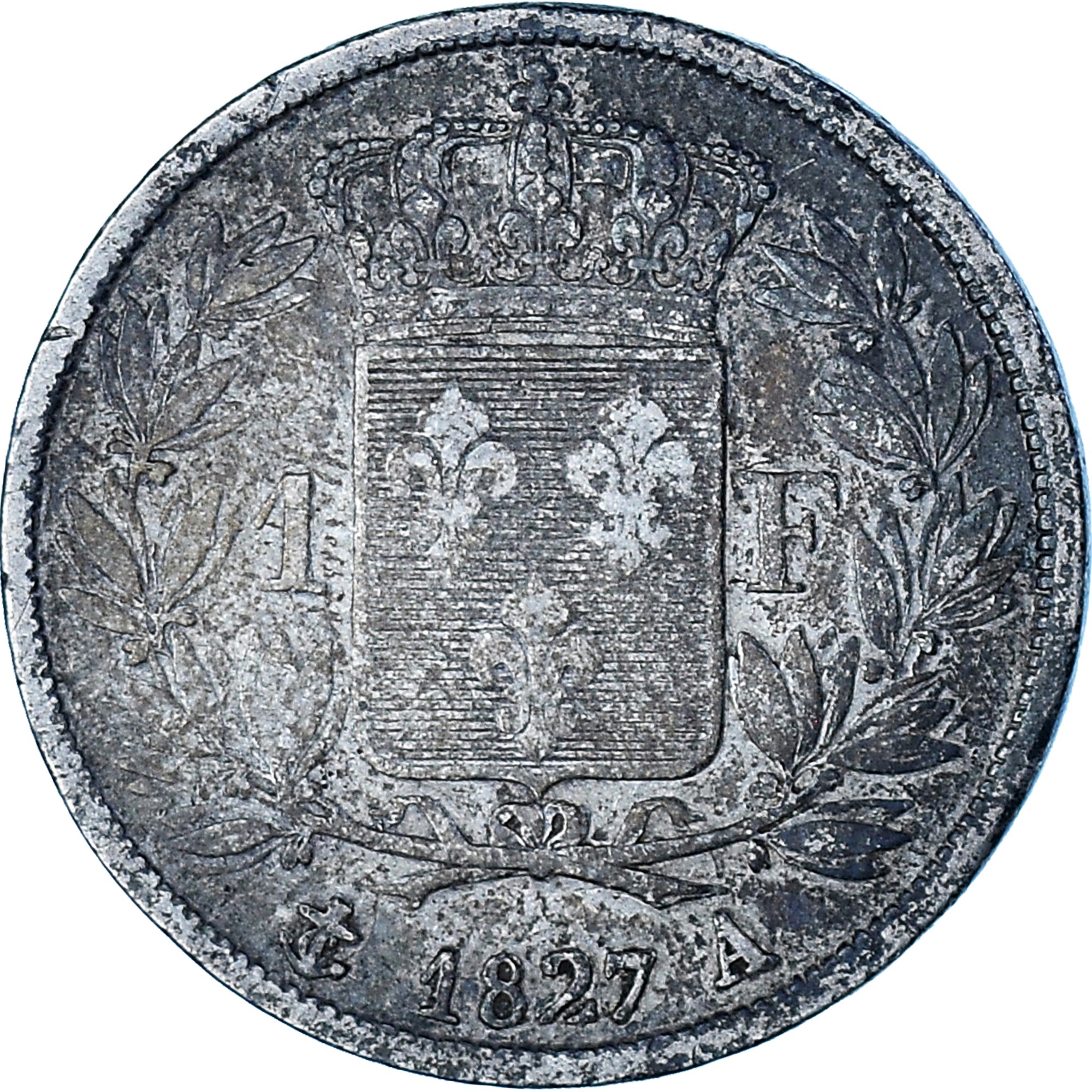 Monnaie, France, Charles X, Franc, 1827, Paris, TB, Argent, Gadoury:450