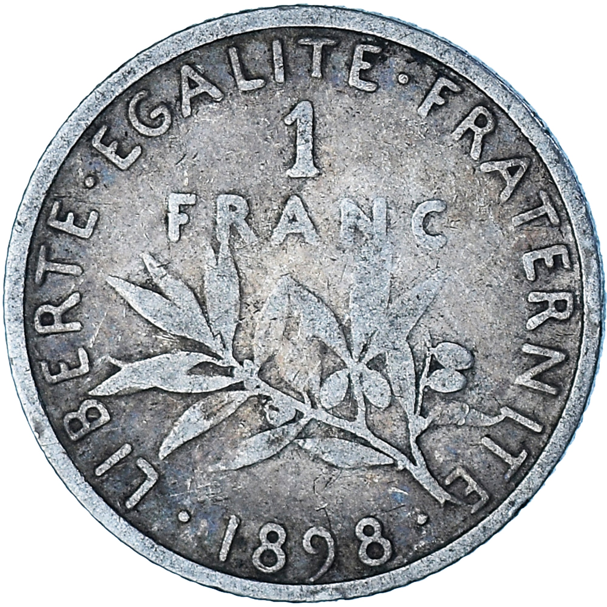 Moneta, Francia, 1 Franc, 1898, Paris, MB+, Argento, Gadoury:467