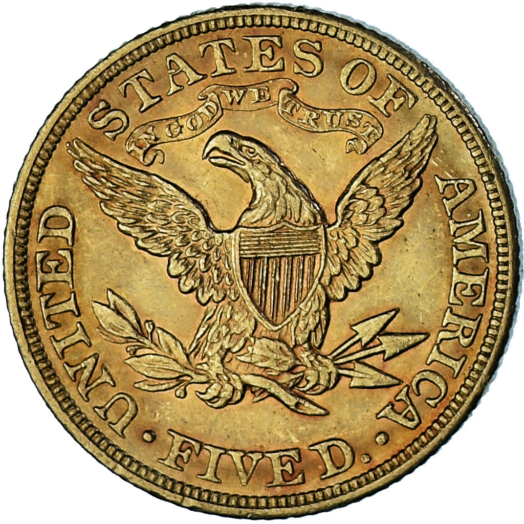 Coin, United States, Coronet Head, $5, Half Eagle, 1904, U.S. Mint