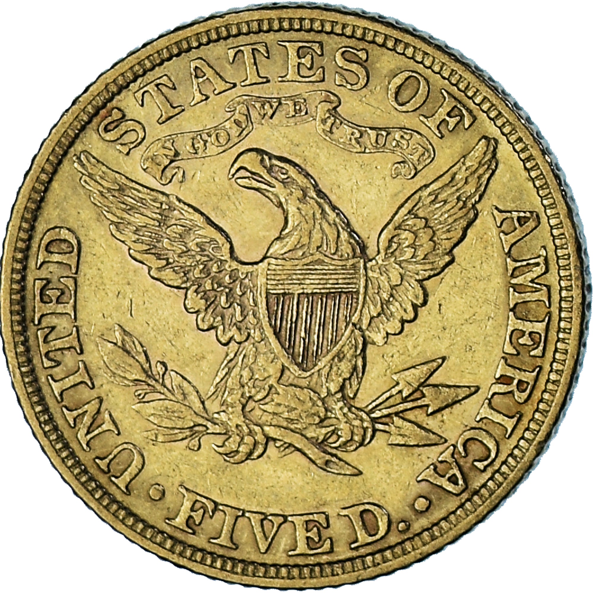 Coin, United States, Coronet Head, $5, Half Eagle, 1882, U.S. Mint
