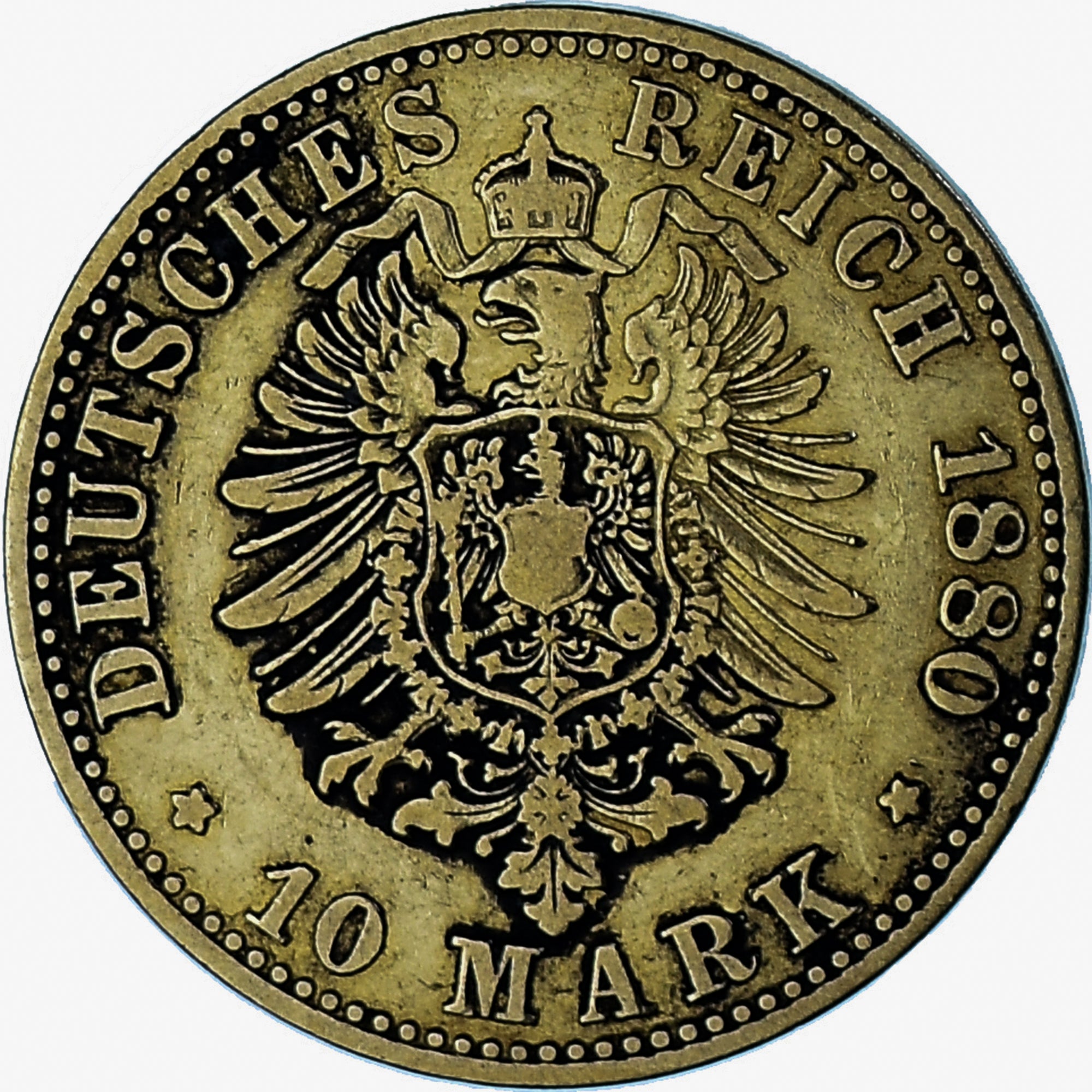 Munten, Duitse staten, PRUSSIA, Wilhelm I, 10 Mark, 1880, Berlin, ZF, Goud