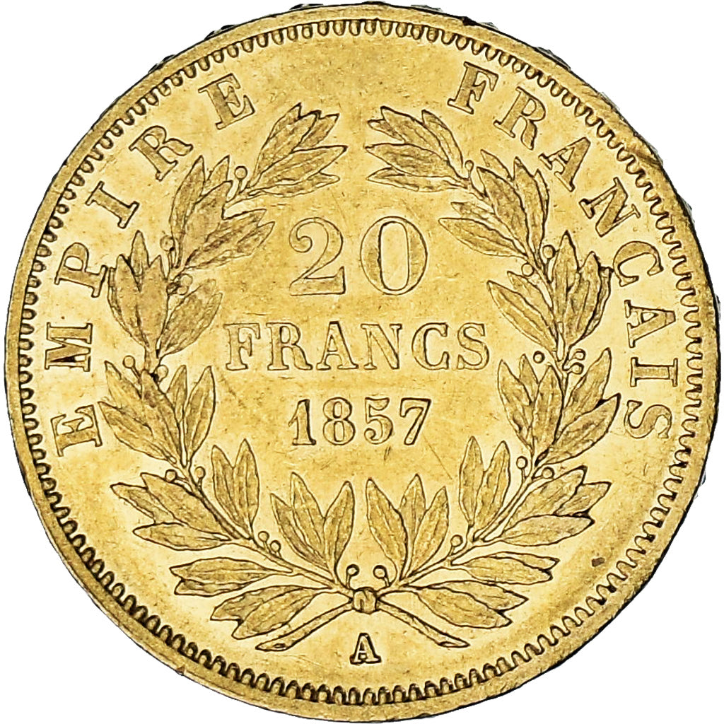 Monnaie, France, Napoleon III, 20 Francs, 1857, Paris, SUP, Or