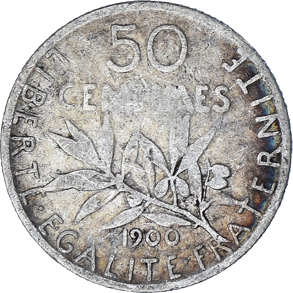 Coin, France, Semeuse, 50 Centimes, 1900, Paris, F(12-15), Silver, KM:854