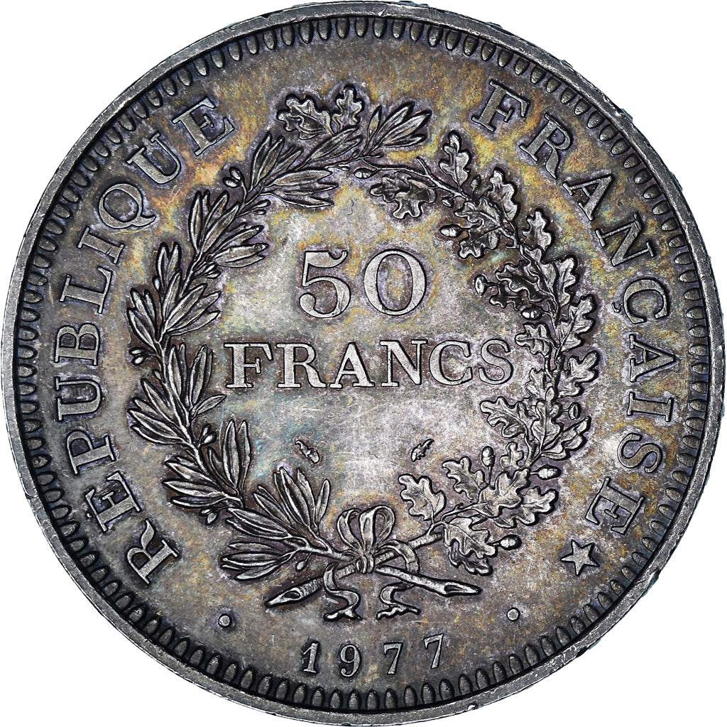 Coin, France, Hercule, 50 Francs, 1977, Paris, AU(55-58), Silver, KM:941.1