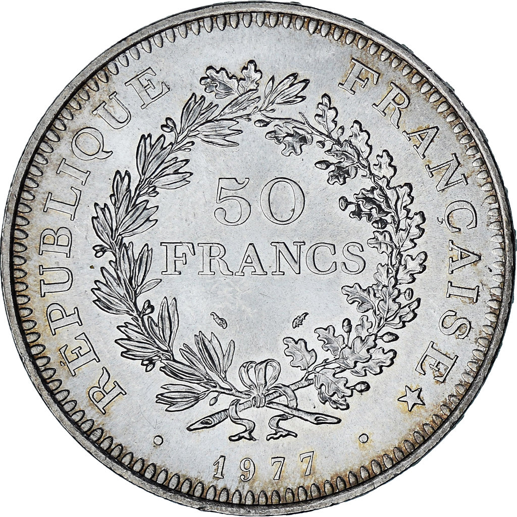 Moneta, Francia, Hercule, 50 Francs, 1977, Paris, SPL, Argento, KM:941.1