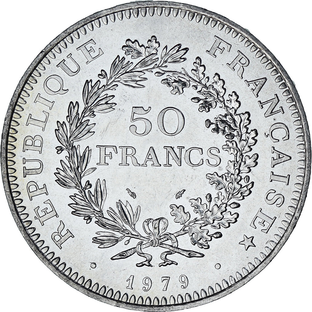 Coin, France, Hercule, 50 Francs, 1979, Paris, MS(63), Silver, KM:941.1