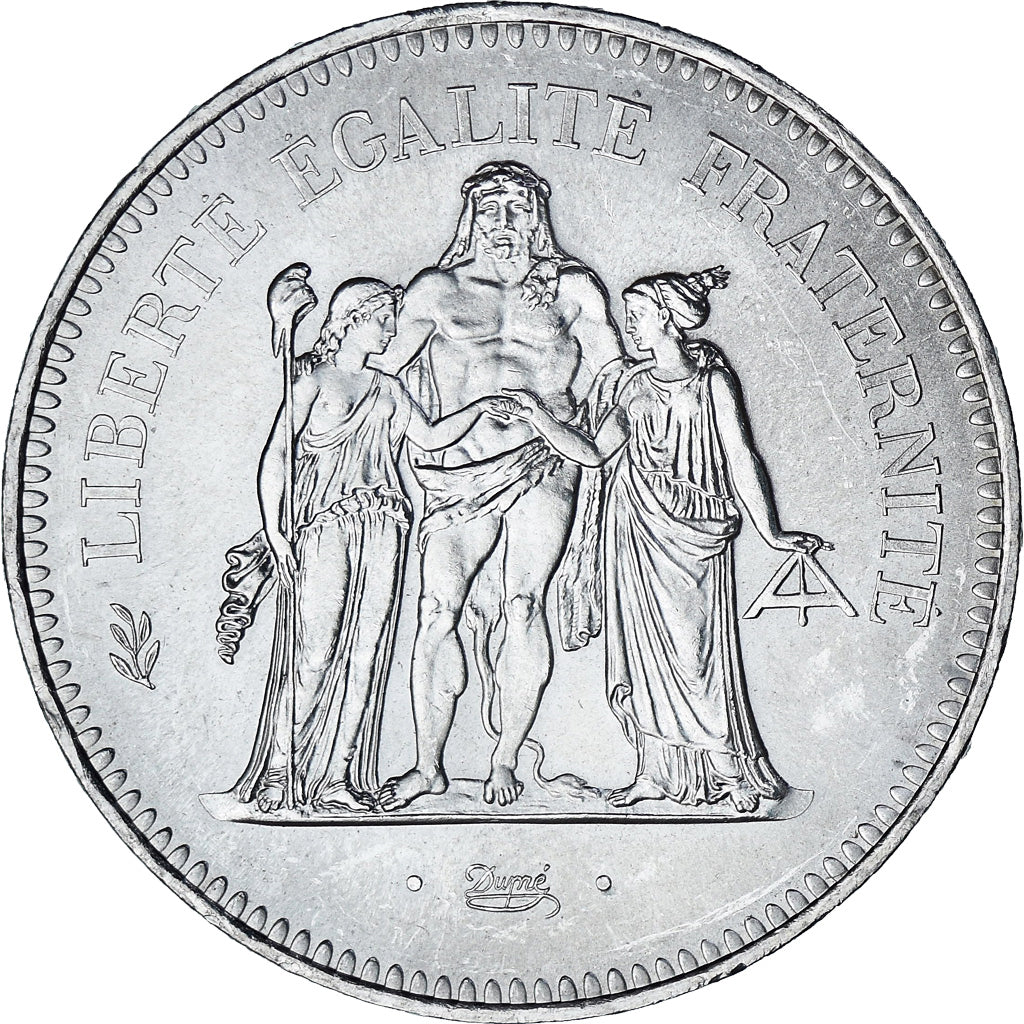 Coin, France, Hercule, 50 Francs, 1979, Paris, MS(63), Silver, KM:941.1