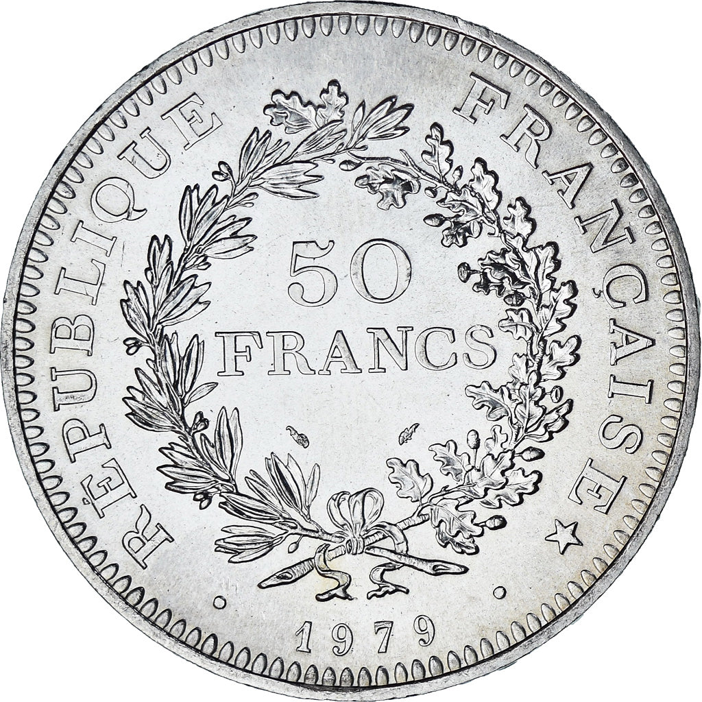 Coin, France, Hercule, 50 Francs, 1979, Paris, MS(63), Silver, KM:941.1