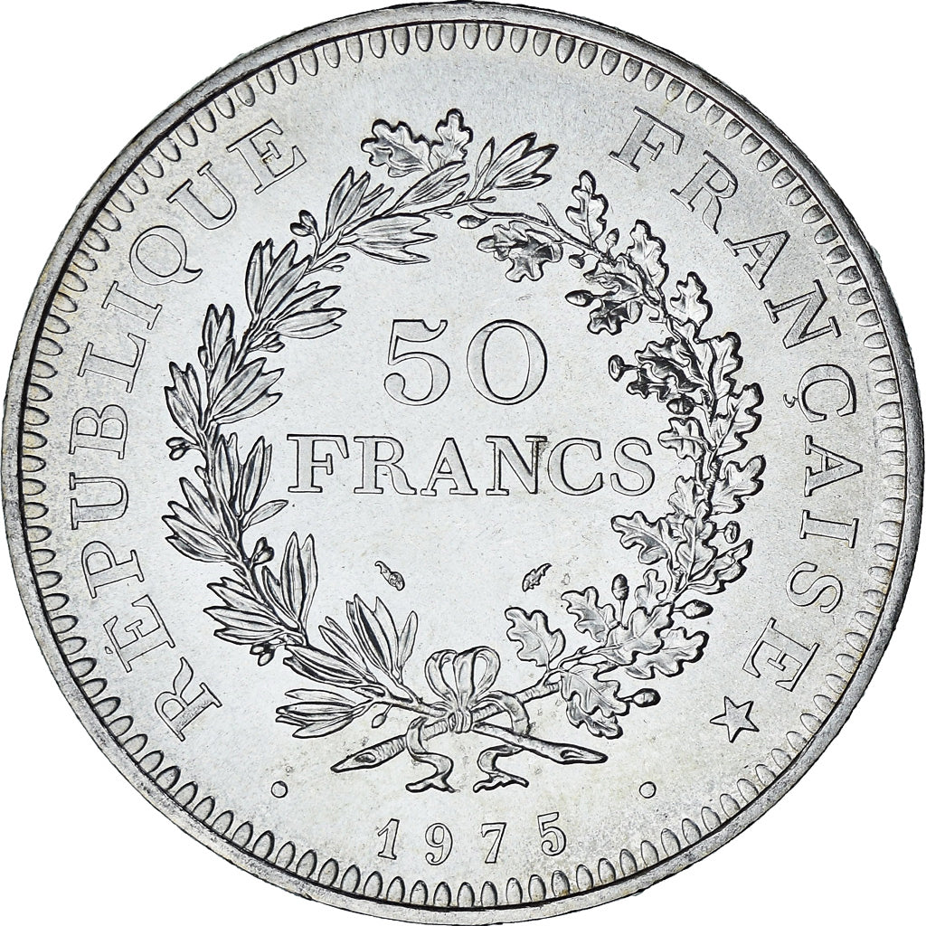 Moneta, Francia, Hercule, 50 Francs, 1975, Paris, SPL, Argento, KM:941.1