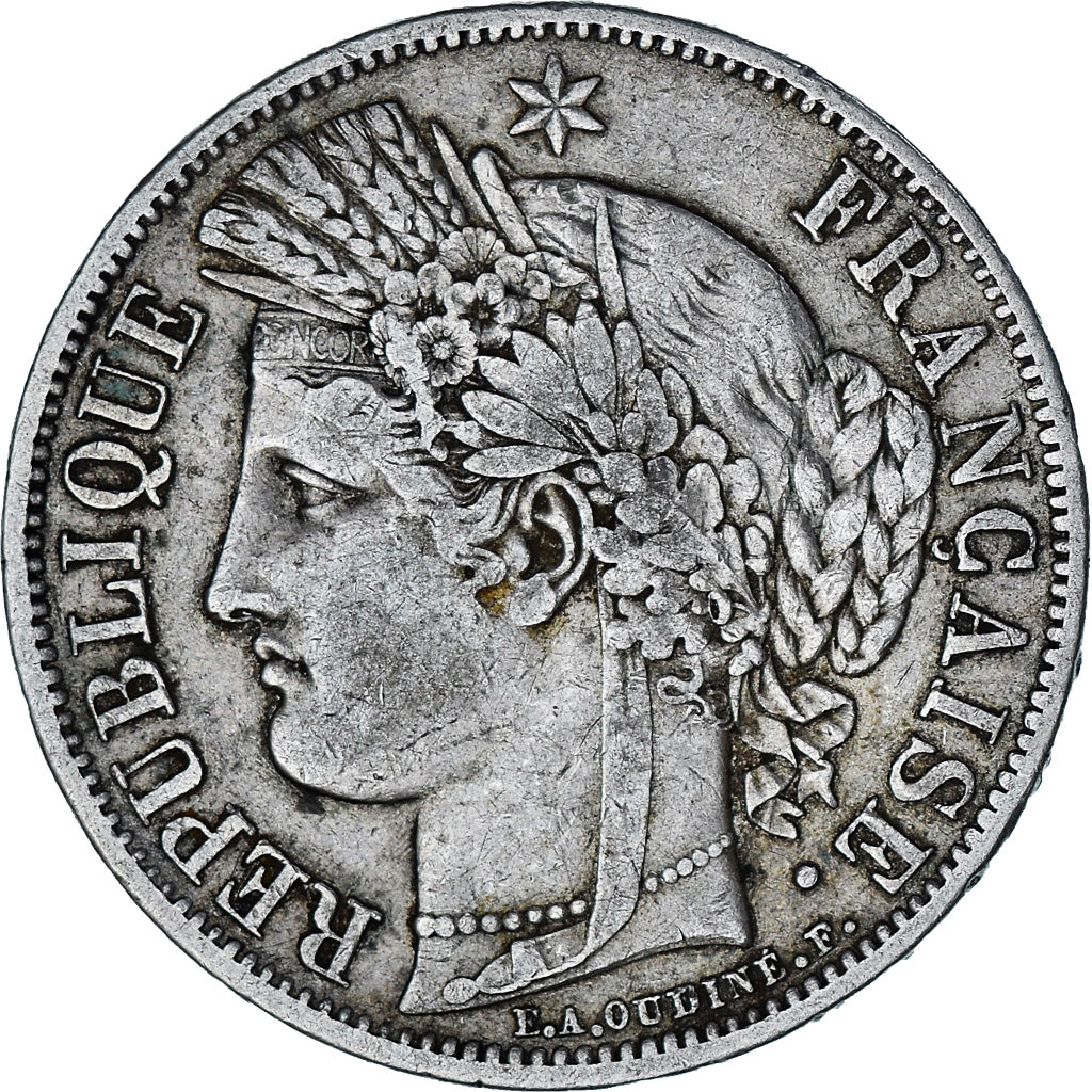 Coin, France, Cérès, 5 Francs, 1849, Paris, VF(30-35), Silver, KM:761.1