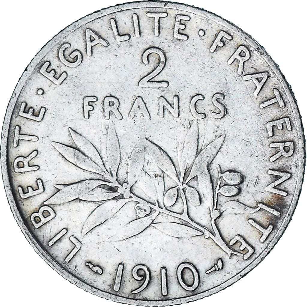 Coin, France, Semeuse, 2 Francs, 1910, Paris, EF(40-45), Silver, KM:845.1