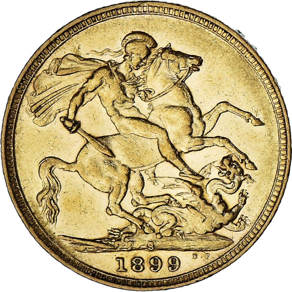 Munten, Australië, Victoria, Sovereign, 1899, Sydney, ZF+, Goud, KM:13